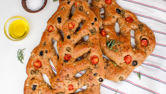 Olive & Tomato Fougasse Recipe
